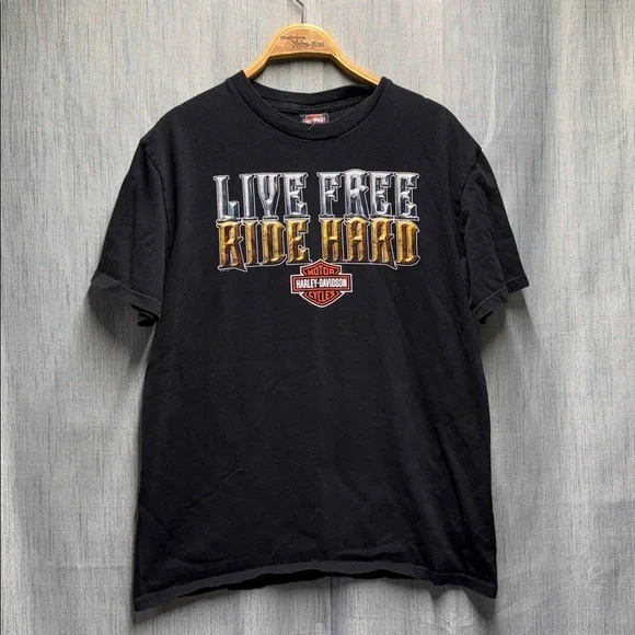 Harley-Davidson Black Tee with Bold Logo size large - Picture 7 of 11